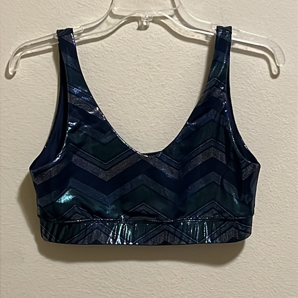 EleVen By Venus Williams Disco Chevron Sports Bra Size Large - Picture 3 of 9